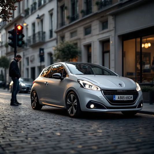 Peugeot 208 I HDi 68ch garée en milieu urbain
