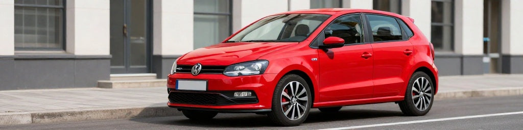 Volkswagen Polo GTI Essence 1.4 TSI 180ch rouge vue trois quarts avant
